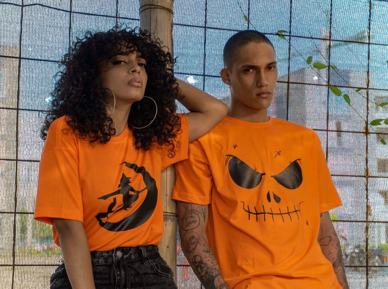 camieta naranja REF: HALLOWEEN UNISEX
