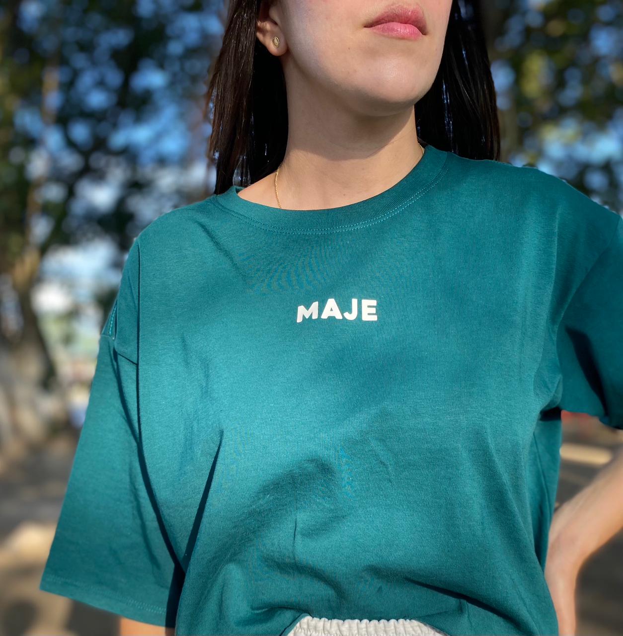 camiseta casual oversize estampado vinilo americano REF: MAJE 250g